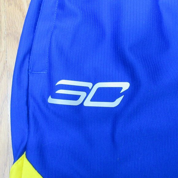 UNDER ARMOUR LOOSE FIT SHORTS POLYESTER BLUE, YELLOW & GRAY MEDIUM, M - Picture 2 of 5